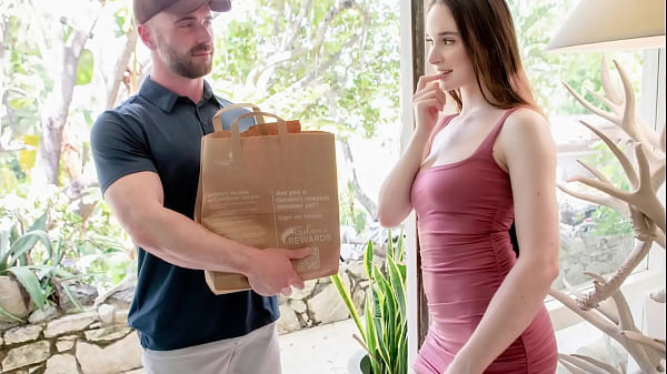 PenthouseGold.com – Brunette Teen Hazel Moore Invites Delivery Guy In For Raunchy Sex Session
