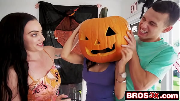 Halloween Horror Turns Hot as Son Drills Pumpkin-Clad MILF